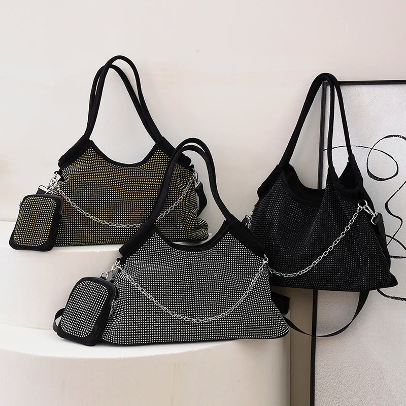 Diamond Tote Bags for Women Large Shoulder Bag Purses Crossbody Handbag