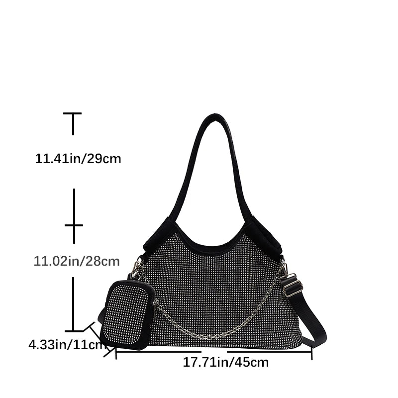 Diamond Tote Bags for Women Large Shoulder Bag Purses Crossbody Handbag