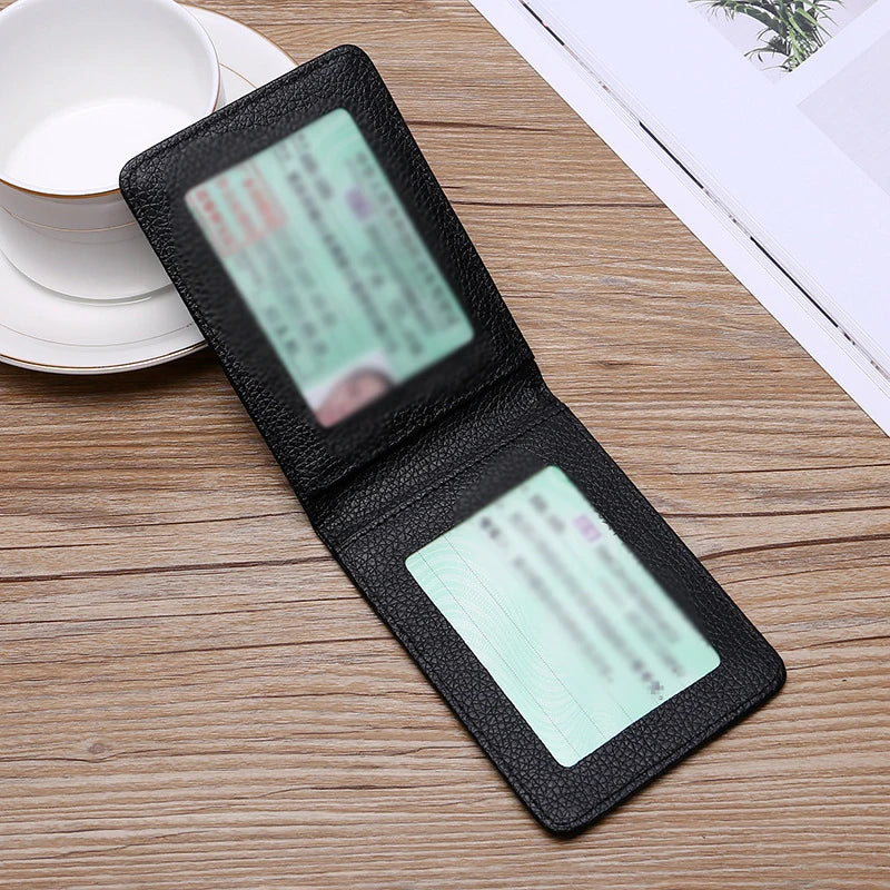 Pu Leather Driver Holder Car Document Business ID Pass Wallet Case