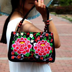 Embroidery Flower Women Handbag National Top-Handle Bag