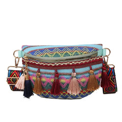 Ethnic Style Lady Saddle Bag Retro Tassel Small Bag