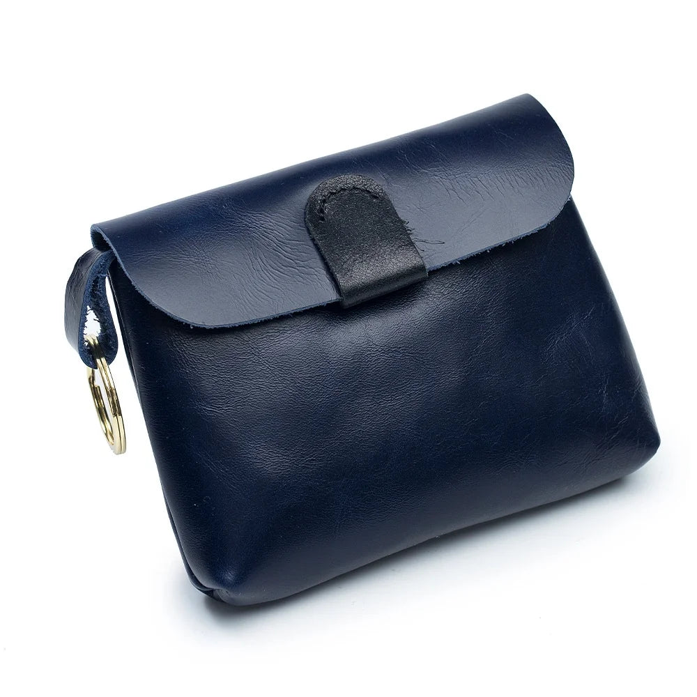 Retro Oil Wax Skin Coin Purse Key Bag