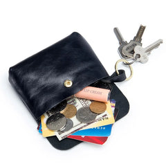 Retro Oil Wax Skin Coin Purse Key Bag