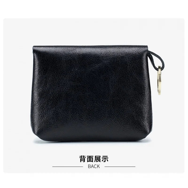 Retro Oil Wax Skin Coin Purse Key Bag