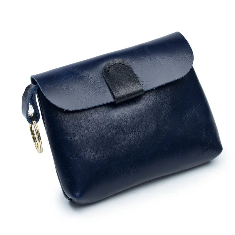 Retro Oil Wax Skin Coin Purse Key Bag