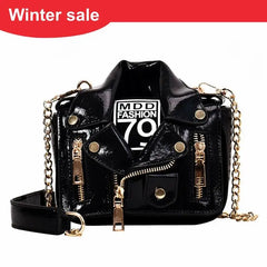 European Chain Motorcycle Bags Women Clothing Shoulder Rivet Jacket Bags Messeng