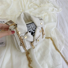 European Chain Motorcycle Bags Women Clothing Shoulder Rivet Jacket Bags