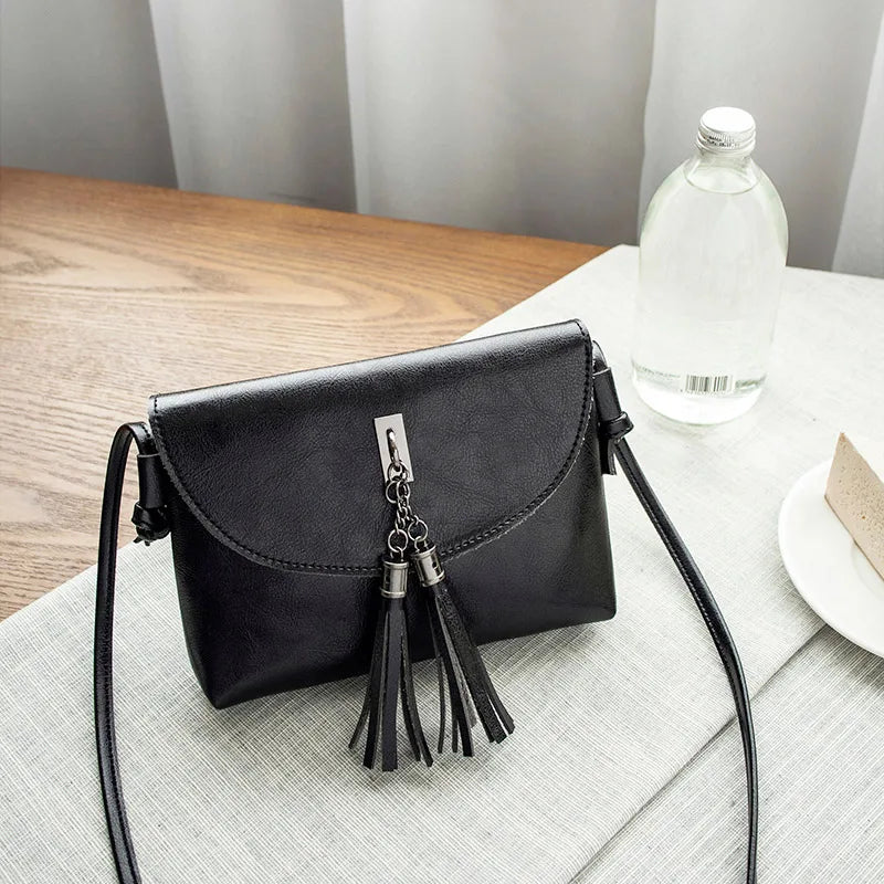 Stylish Tassel Crossbody Bag Solid Women Bag Sac Main Femme