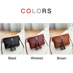 Stylish Tassel Crossbody Bag Solid Women Bag Sac Main Femme