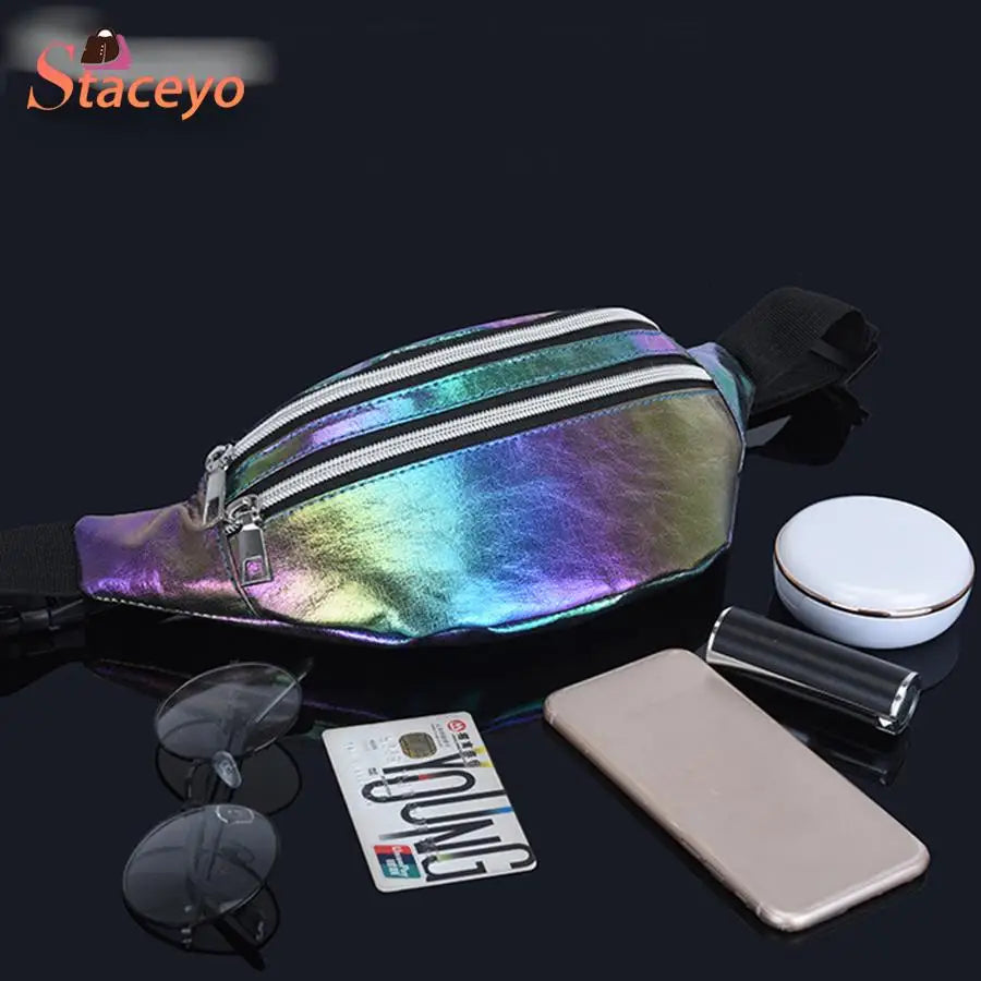 Laser PVC Fanny Pack Beach Travel Waist Bag for Women