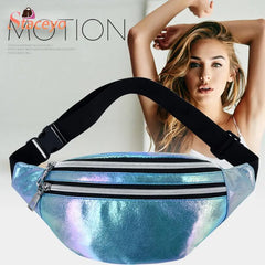 Laser PVC Fanny Pack Beach Travel Waist Bag for Women