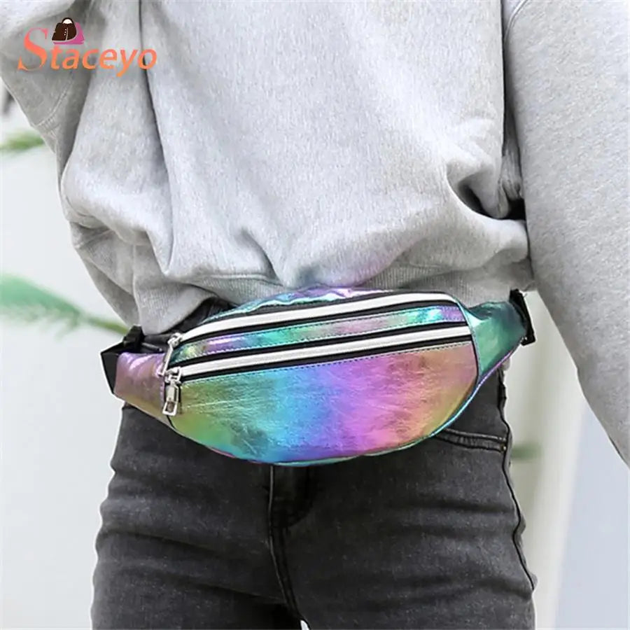 Laser PVC Fanny Pack Beach Travel Waist Bag for Women