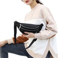 Waterproof Waist Belt Bag Solid Bum Travel Chest Hip Bag