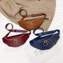 Leather Fanny Pack Women Waist Belt Bag Crossbody Chest Bum Pouch
