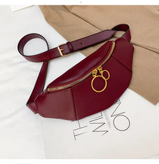 Leather Fanny Pack Women Waist Belt Bag Crossbody Chest Bum Pouch