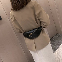 Leather Fanny Pack Women Waist Belt Bag Crossbody Chest Bum Pouch