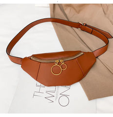 Leather Fanny Pack Women Waist Belt Bag Crossbody Chest Bum Pouch