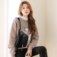 Retro Female Belt Bag Shoulder Crossbody Soft Leather Waist Bag