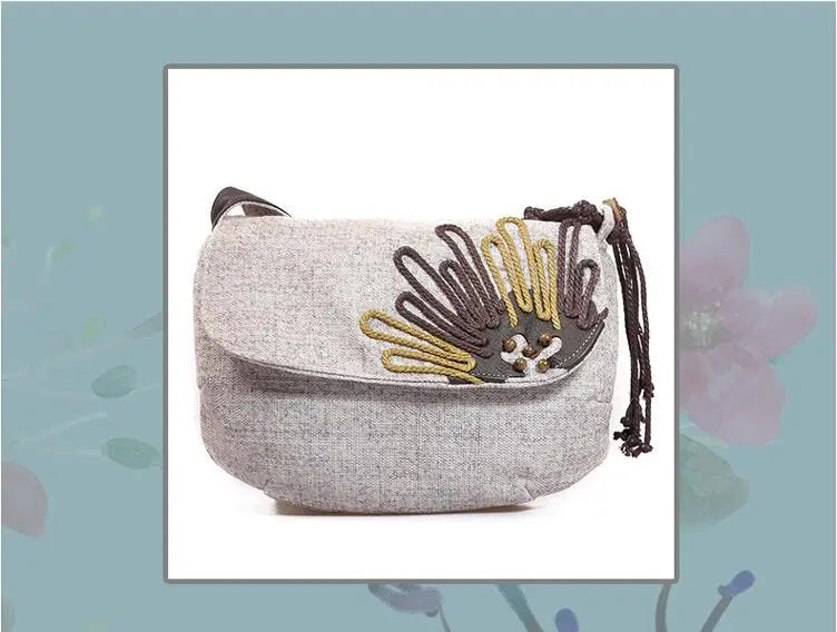 Lady Casual Shoulder Bag Woven Crossbody Tassel Small Circular Bag