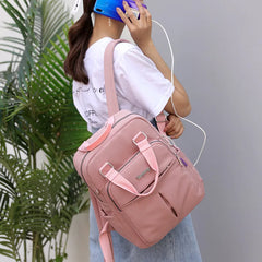 Women High Capacity Backpack Laptop USB Charging Travel Bags for School Girls