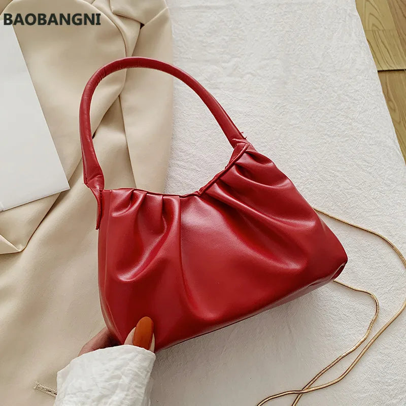 Small Square Bag Pleated Hand Bags Shoulder Bags