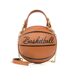 Basketball Shape Bags Women Chains Handbag Letter Shoulder Bags Female Mini