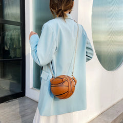 Basketball Shape Bags Women Chains Handbag Letter Shoulder Bags Female Mini