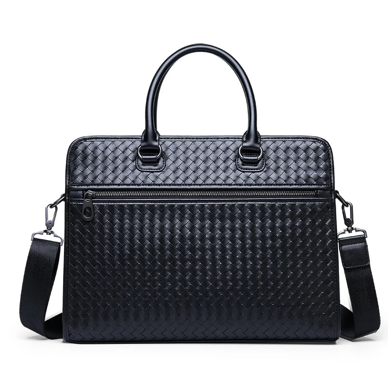 Men's Woven Clutch Bag Long Wallet Weave Knitting Handy Bag
