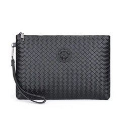 Men's Woven Clutch Bag Long Wallet Weave Knitting Handy Bag