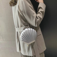 Sweet Shell Chain Shoulder Bag PVC Crossbody Clutch Bag
