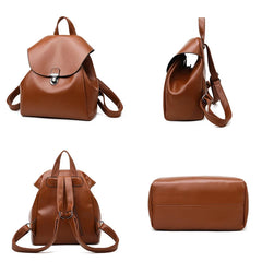 Leather Women Backpacks Female Bags for Teenage Girls