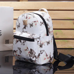 Butterfly Flower Children Backpack Floral PU Leather Backpack