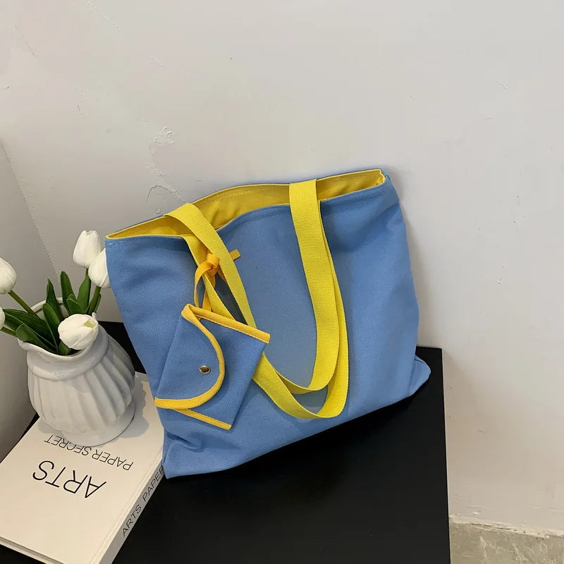 Canvas Shoulder Bag Large Capacity Eco Tote Bags For Women