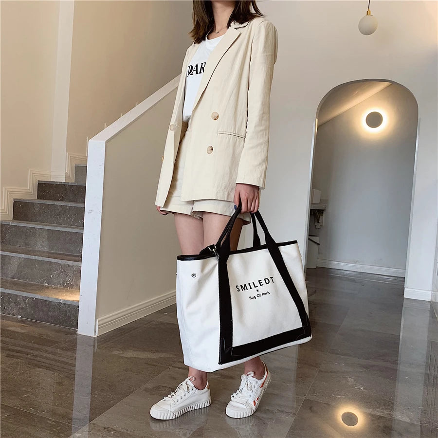Canvas Women Handbags Large Capacity Ladies Shoulder Crossbody Bag