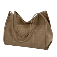 Canvas Women's Large Tote Bag Bucket Shoulder Bags Lady Leather M