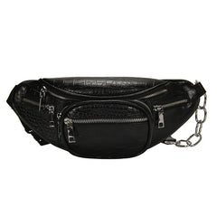 Chain Banana Waist Bag Belt Bag Women Waist Pack Pu Leather Chest Bag Belly Bag