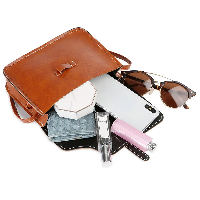 Retro Women Messenger Bag Solid All-match Small Square Crossbody Bag