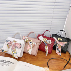 Crossbody Bag Women's Retro Fashionable Scarf Decoration Handbag