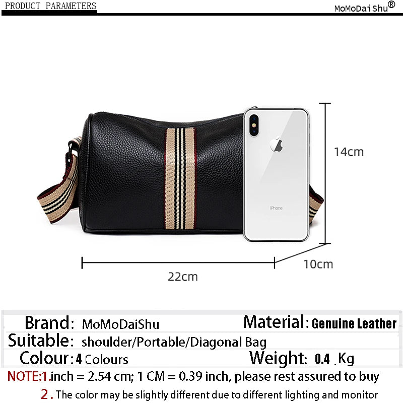 Women's Soft Leather Crossbody Bag - Small Shoulder Purse