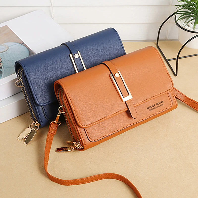 Women's Crossbody Bag Wallet PU Leather Purse Clutch Phone Pocket Messenger
