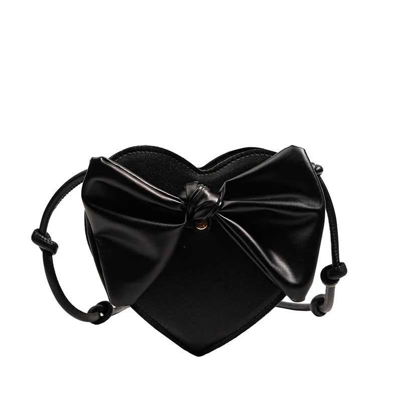 Love Heart Crossbody Bag with Bowknot Phone Bag