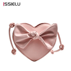 Love Heart Crossbody Bag with Bowknot Phone Bag