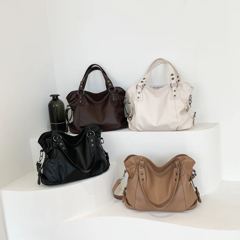 Crossbody Tote Business Women Shoulder Bags PU Leather Large Capacity