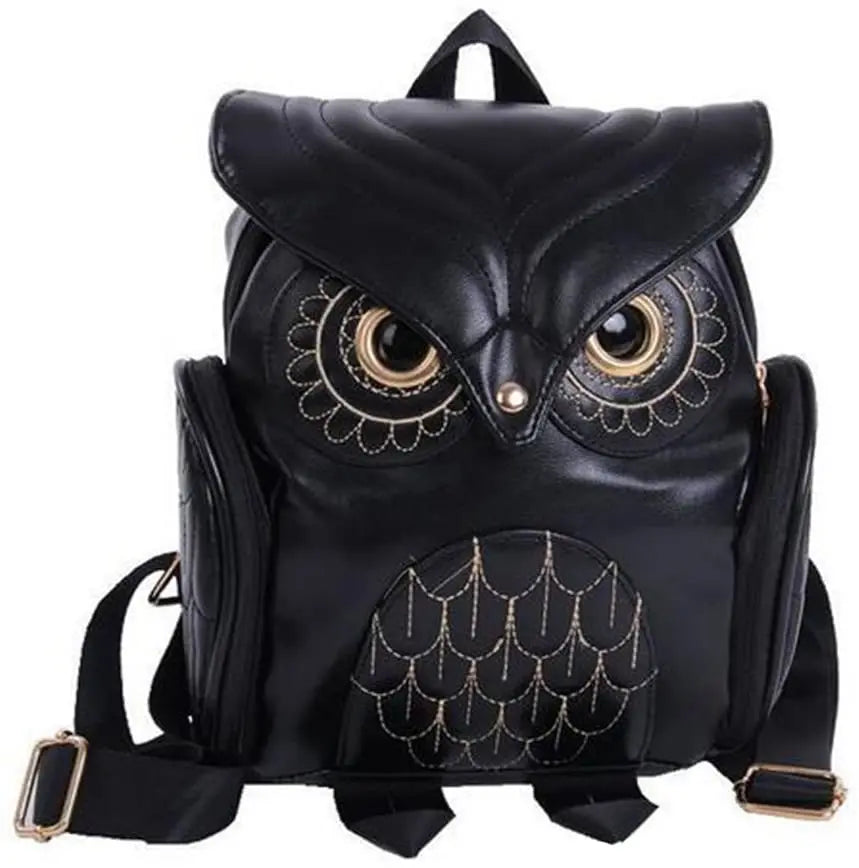Owl Backpacks For Women Pu Leather School Bags Travel Backpack Teenagers Girls C