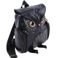 Owl Backpacks For Women Pu Leather School Bags Travel Backpack Teenagers Girls C