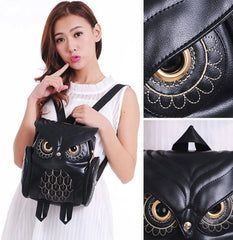 Owl Backpacks For Women Pu Leather School Bags Travel Backpack Teenagers Girls C