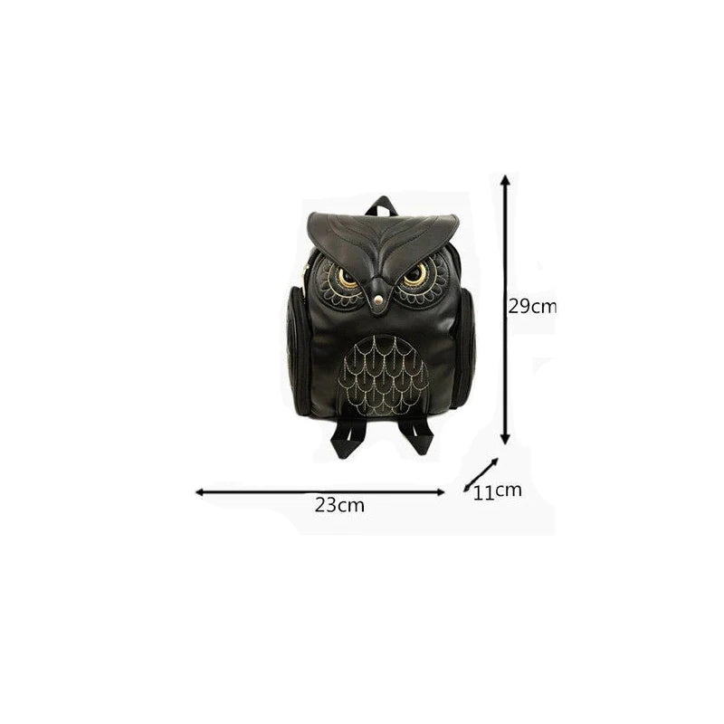 Owl Backpacks For Women Pu Leather School Bags Travel Backpack Teenagers Girls C