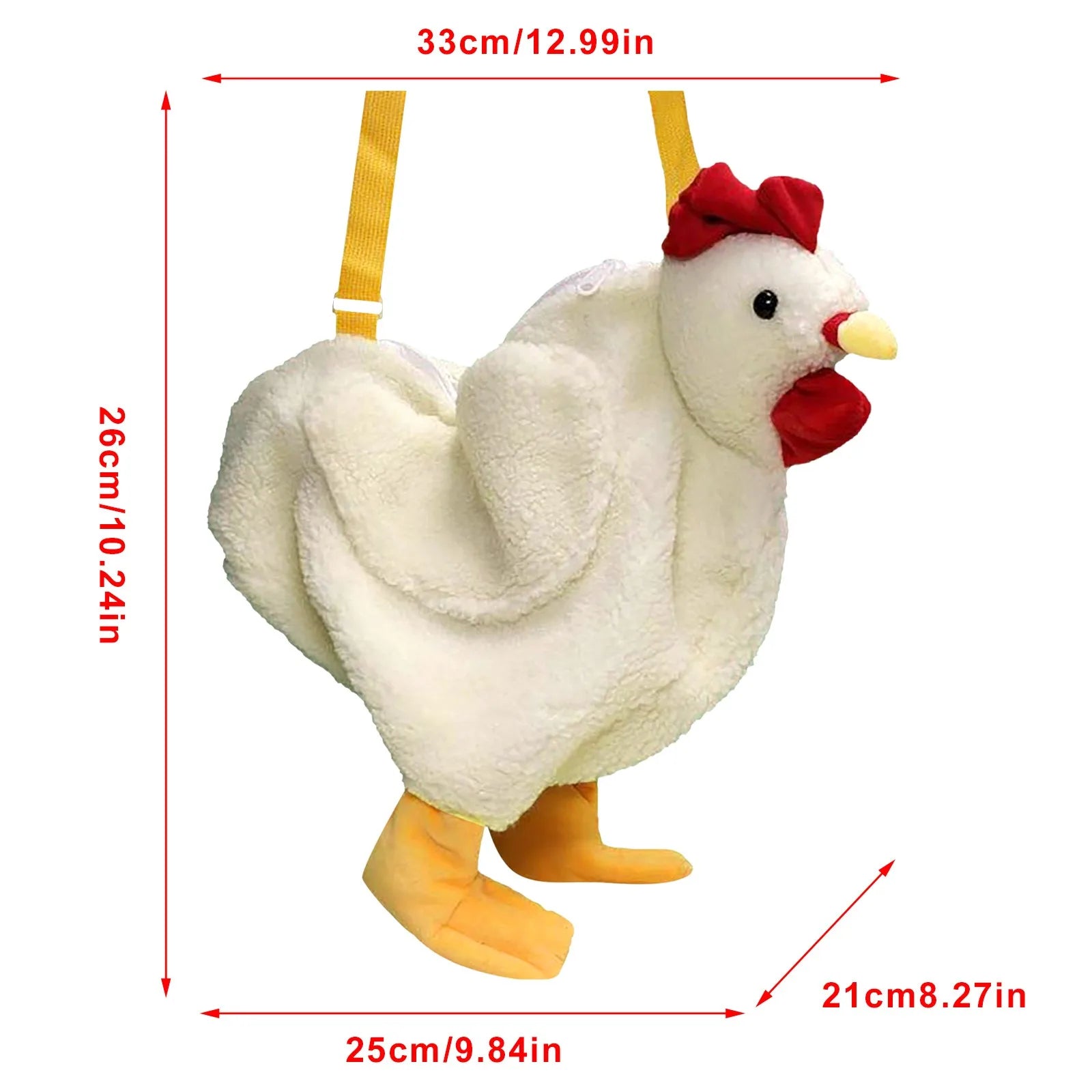 Funny Women's Chicken Purse Shoulder Bag Large Capacity