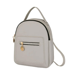 Women Solid Shoulders Small Backpack Daily Purse Mobile Phone Messenger Bag