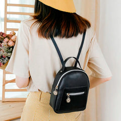Women Solid Shoulders Small Backpack Daily Purse Mobile Phone Messenger Bag